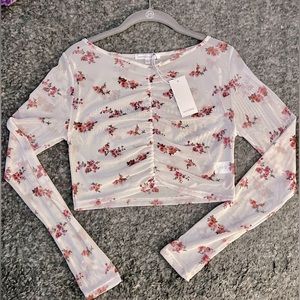 NWT Women’s Juniors ANTISTAR L sheer crop top